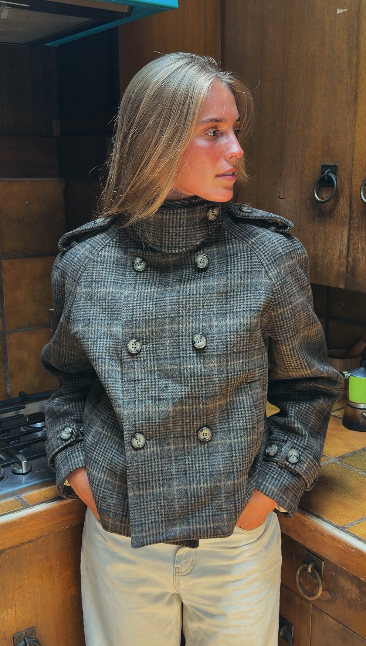 SWEET WOMENS PLAID JACKET