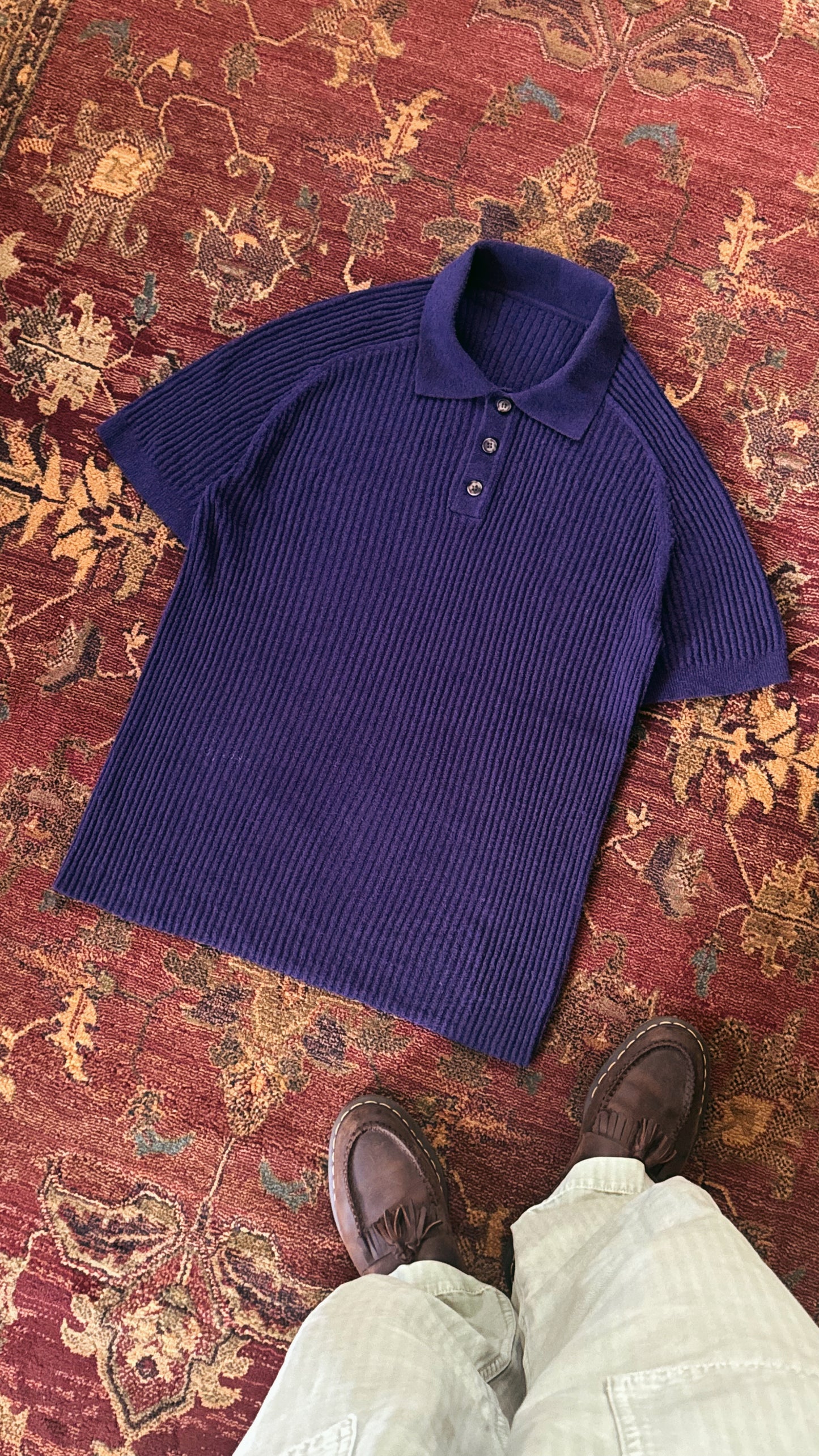 'SWEET NAVY RIBBED POLO'