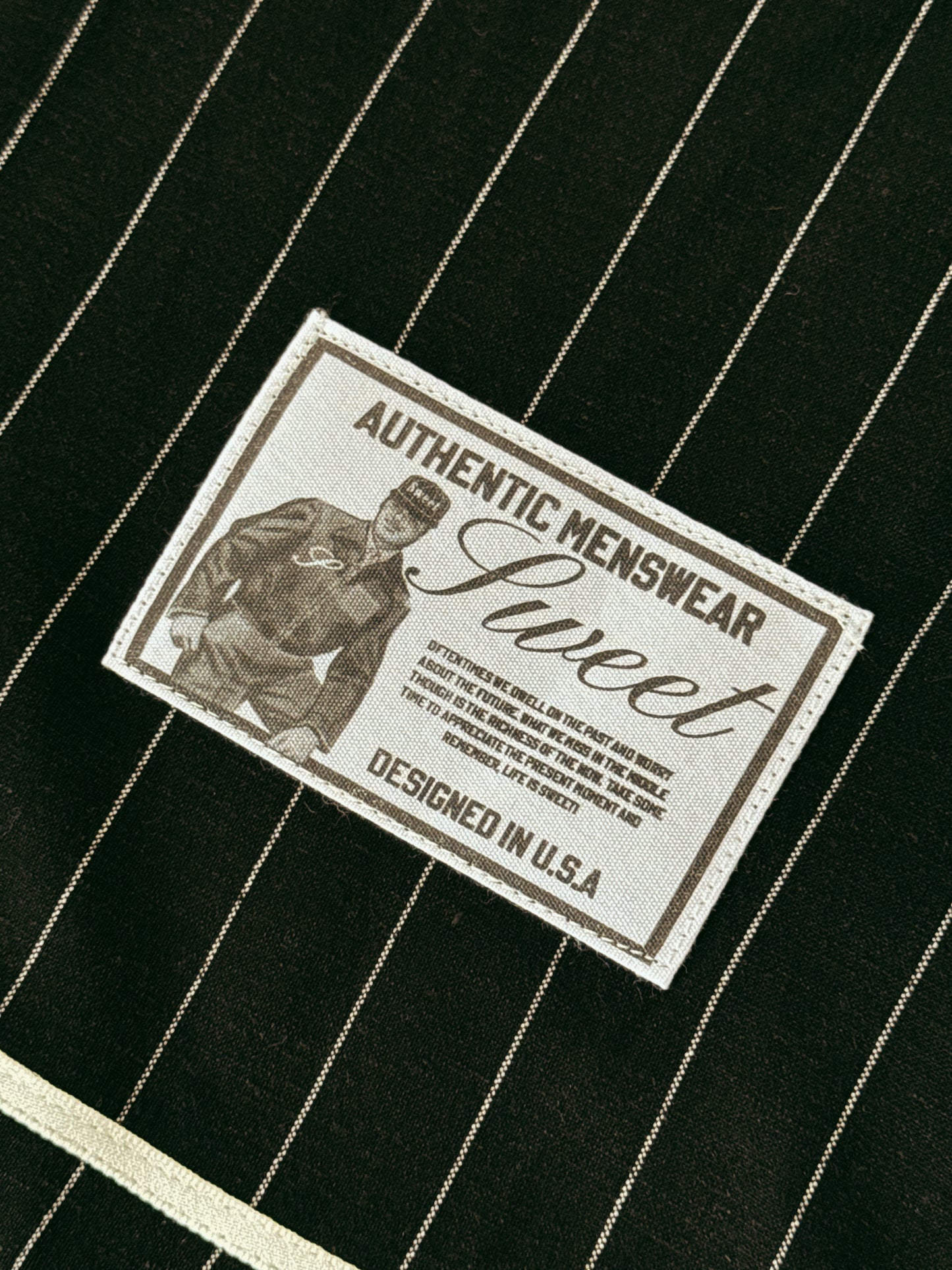 'SWEET PINSTRIPE JERSEY - BLACK'