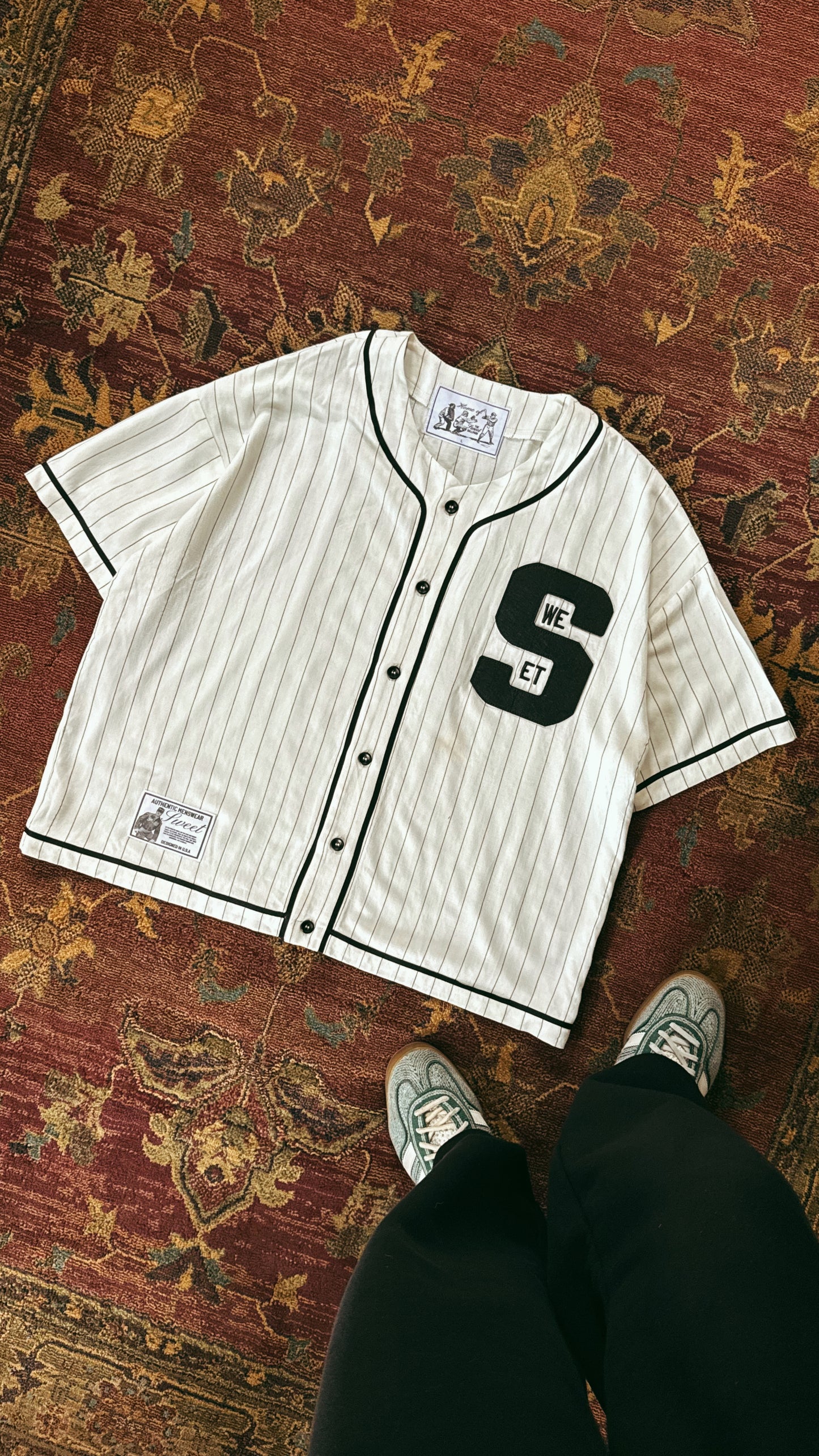 'SWEET PINSTRIPE JERSEY - WHITE'