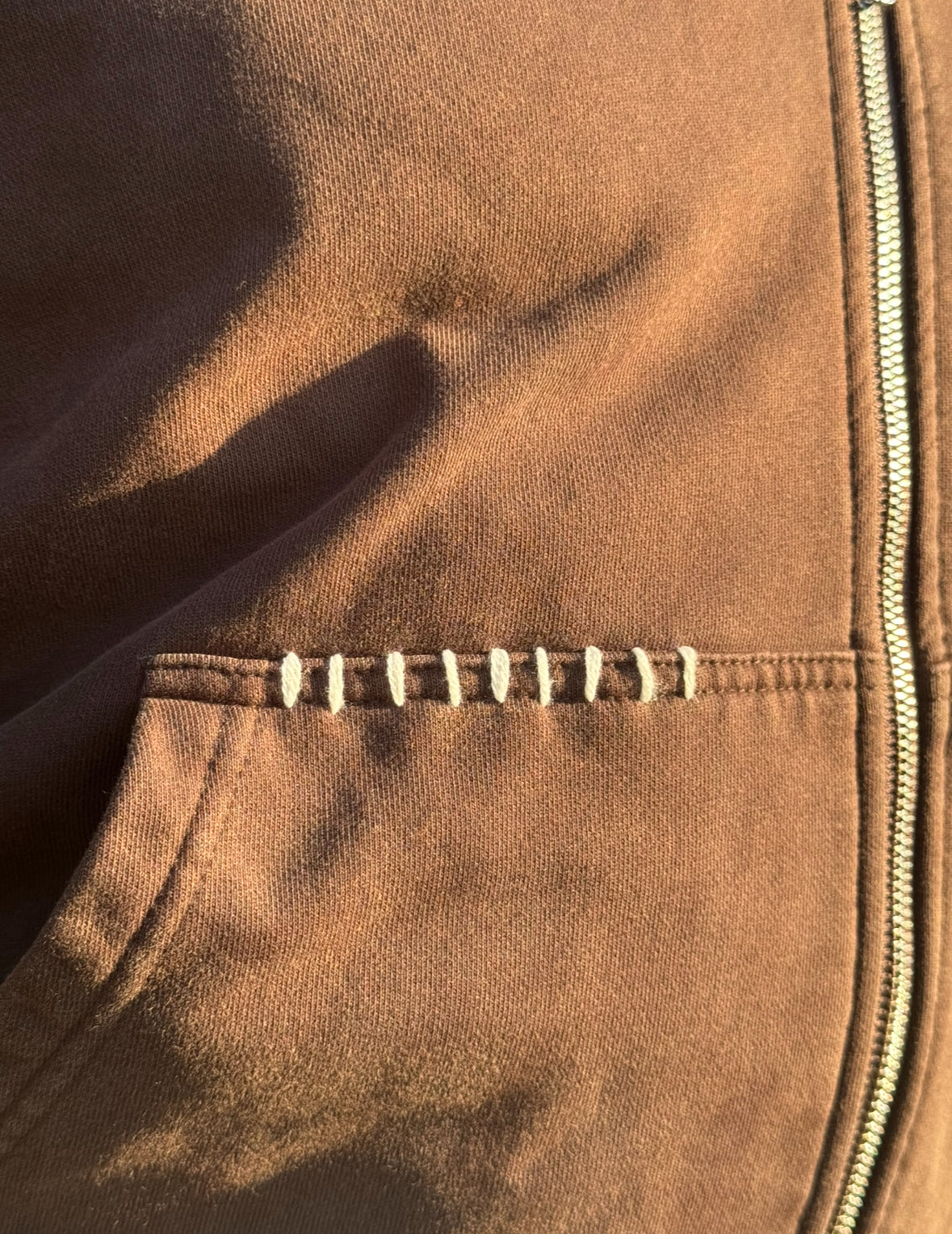'SWEET AGED BROWN ZIP-UP'