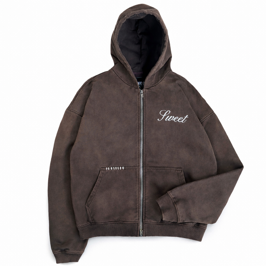 SWEET AGED BROWN ZIP-UP – Sweet Hat Company