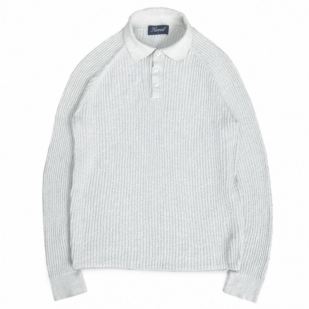 トップス BOUTIQUE LONG SLEEVE KNIT POLO SHIRT Hardaddy Men's Knit Polo Shirts Long Sleeve Button Up Pullover