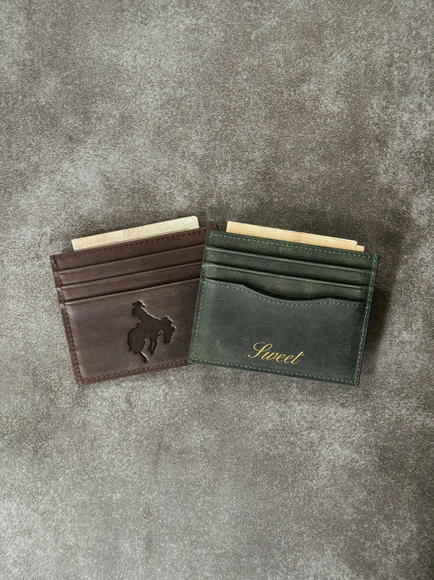 'SWEET COWBOY CARDHOLDER - DARK GREEN'
