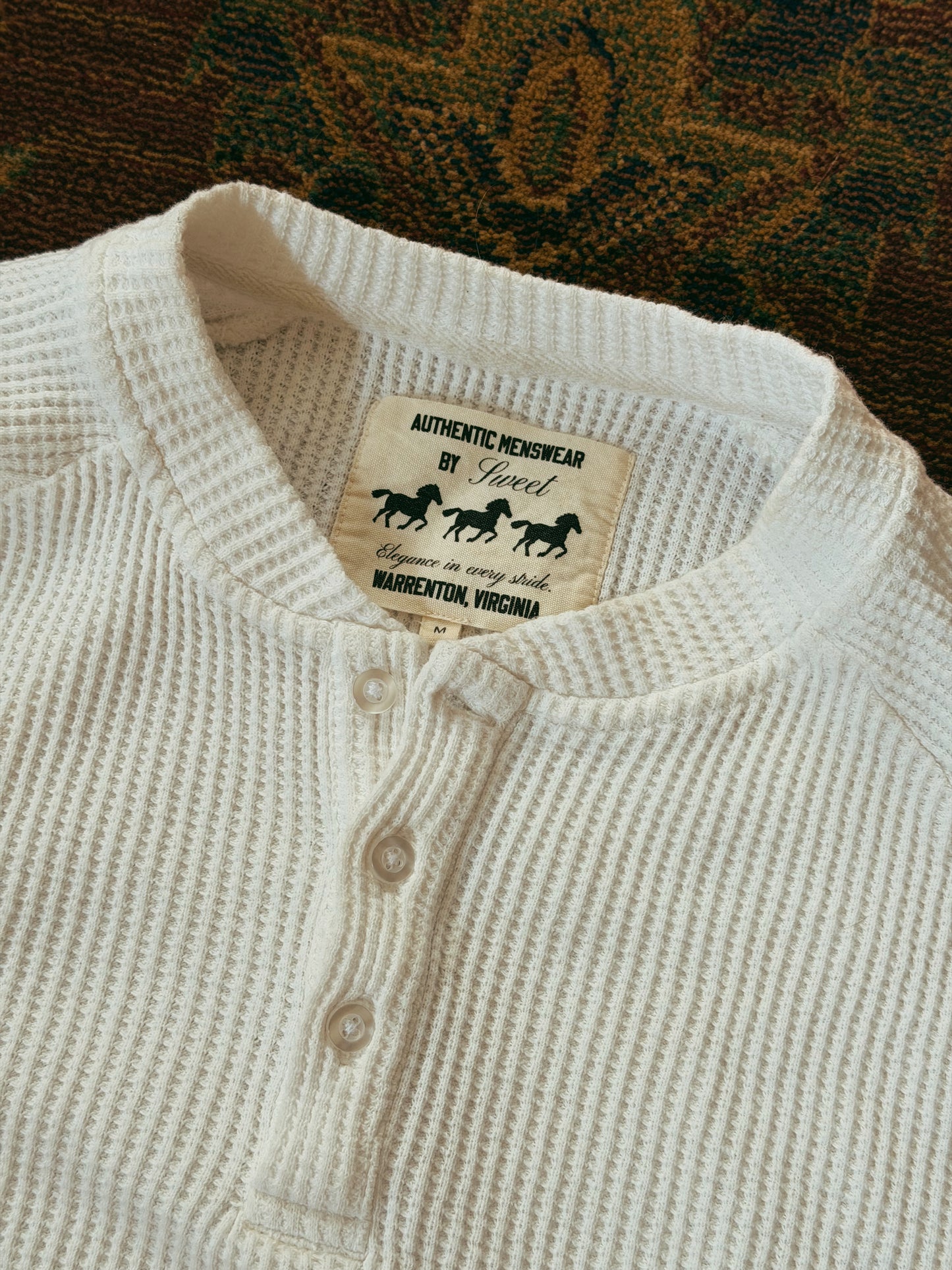 SWEET WAFFLE KNIT HENLEY