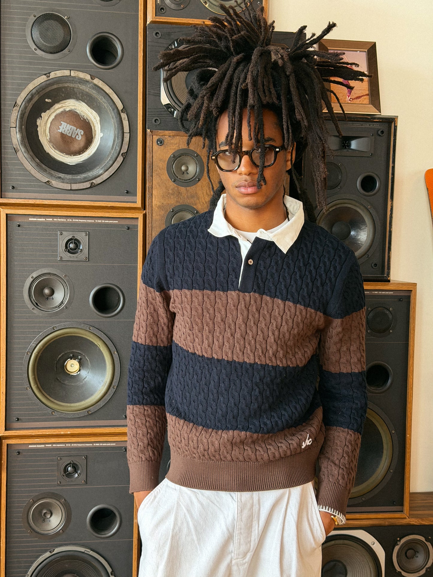 SWEET RUGBY POLO - BROWN & NAVY