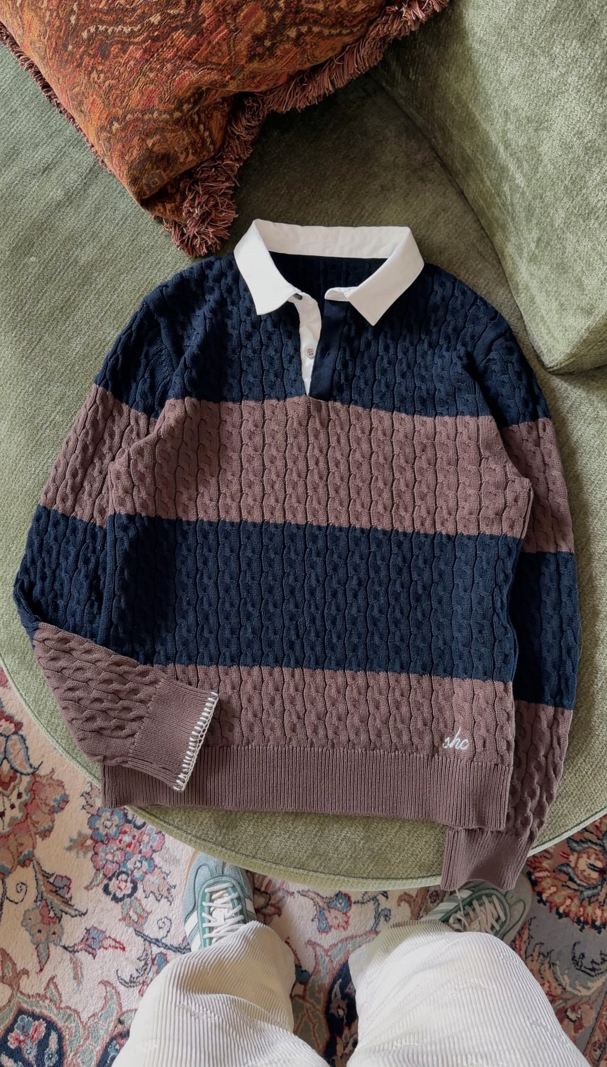 SWEET RUGBY POLO - BROWN & NAVY