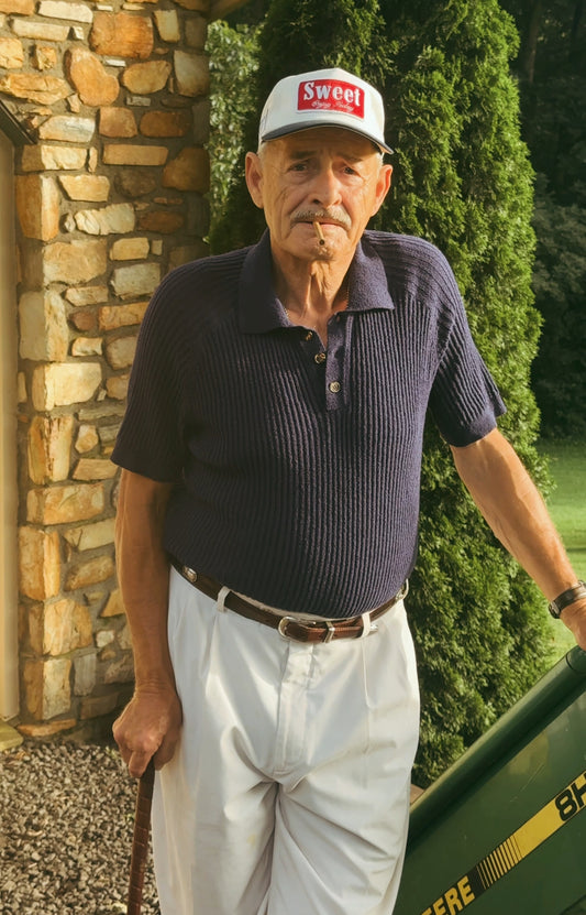 'SWEET NAVY RIBBED POLO'