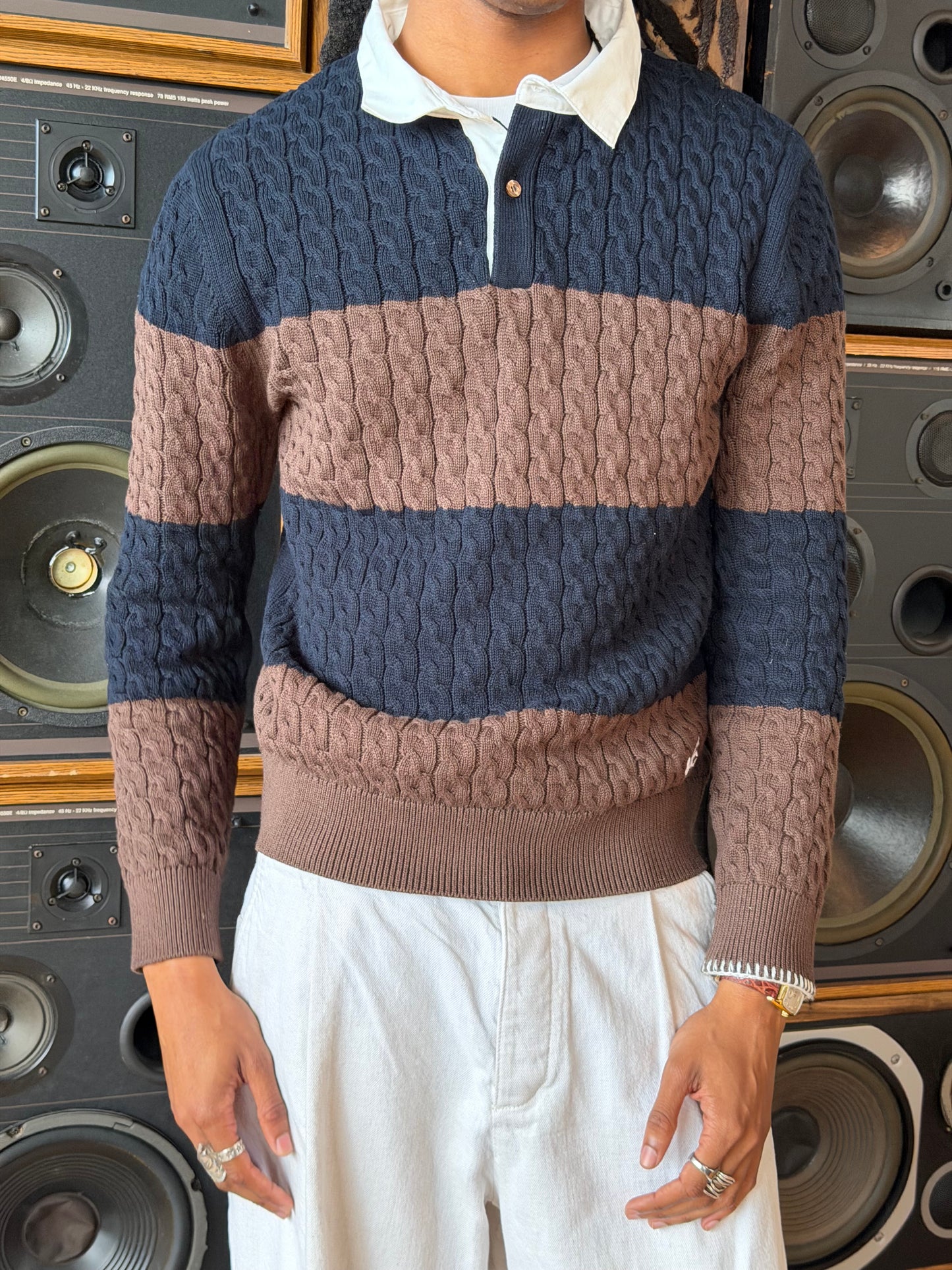 SWEET RUGBY POLO - BROWN & NAVY