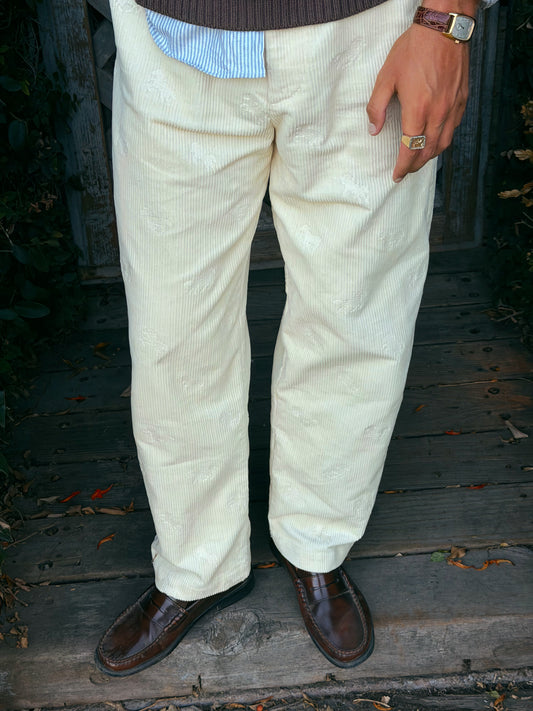SWEET HORSE CORDUROYS - WHITE