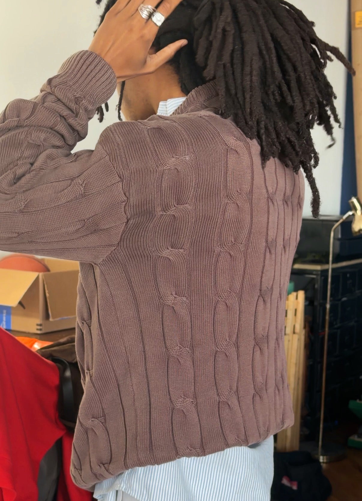 SWEET AGED BROWN CABLE KNIT