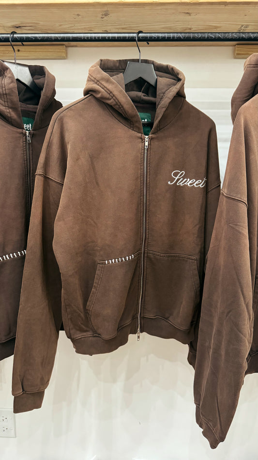 'SWEET AGED BROWN ZIP-UP'