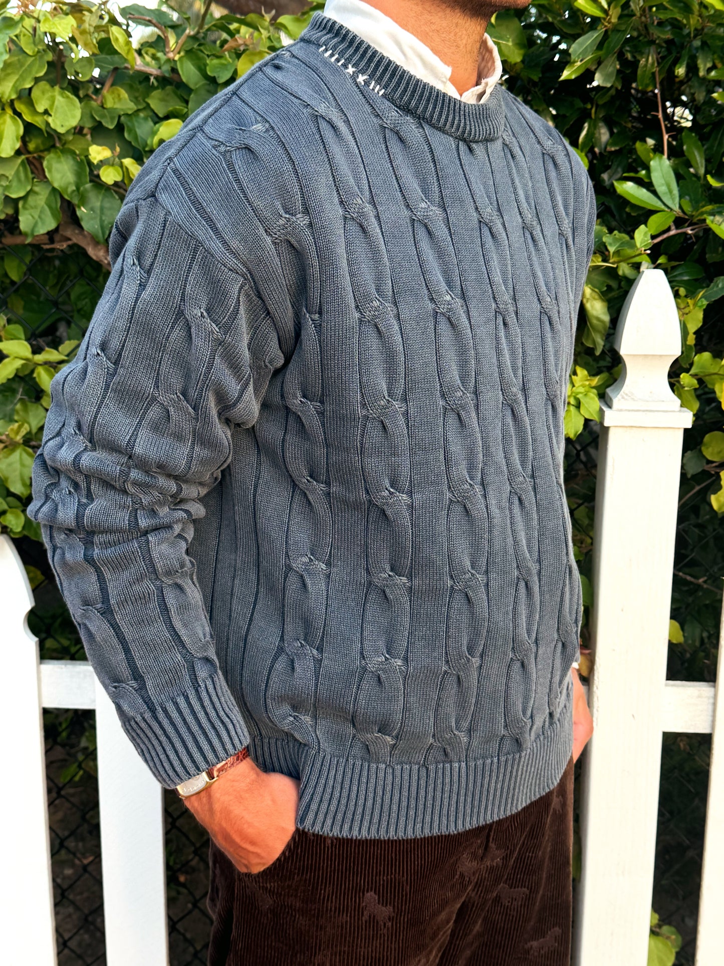 SWEET AGED NAVY CABLE KNIT
