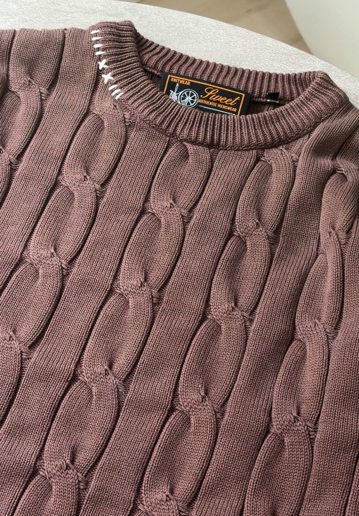 SWEET AGED BROWN CABLE KNIT