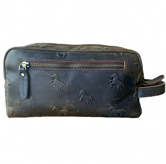 'SWEET HORSE LEATHER DOPP KIT'