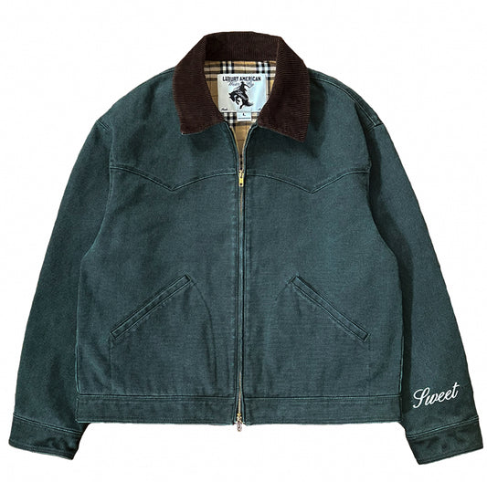 'SWEET EMERALD WESTERN CANVAS JACKET'
