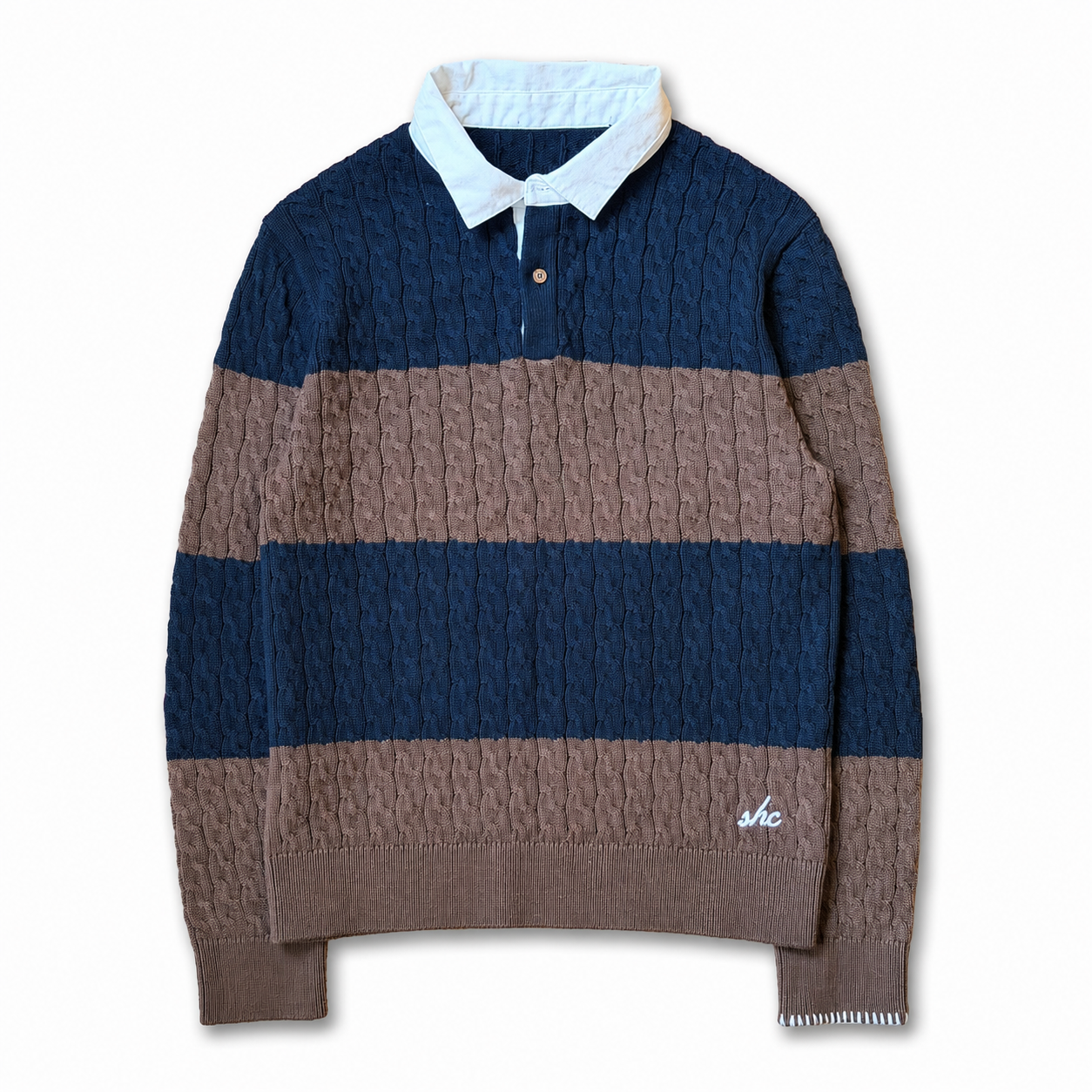 SWEET RUGBY POLO - BROWN & NAVY