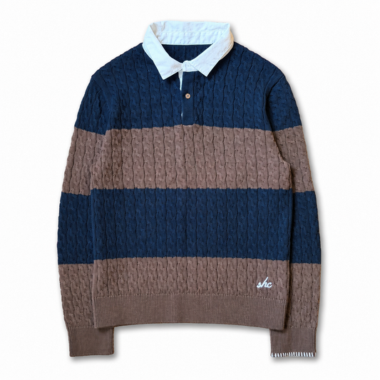 SWEET RUGBY POLO - BROWN & NAVY
