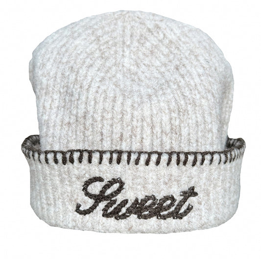 'SWEET OFF-WHITE KNIT BEANIE'
