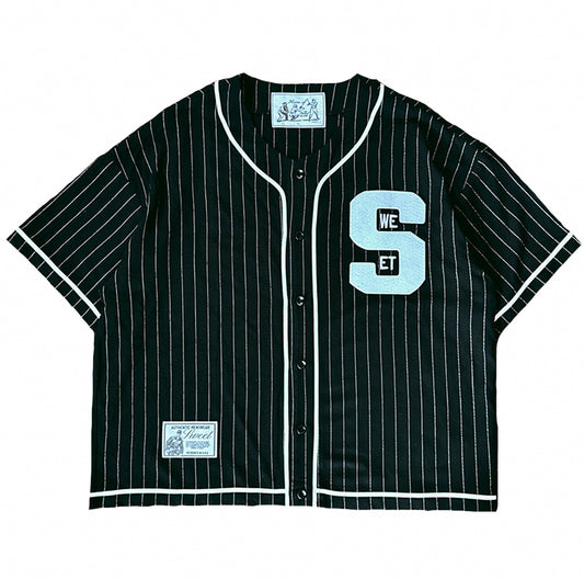 'SWEET PINSTRIPE JERSEY - BLACK'