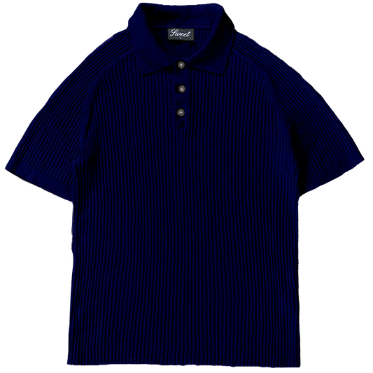 'SWEET NAVY RIBBED POLO'