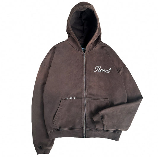 'SWEET AGED BROWN ZIP-UP'