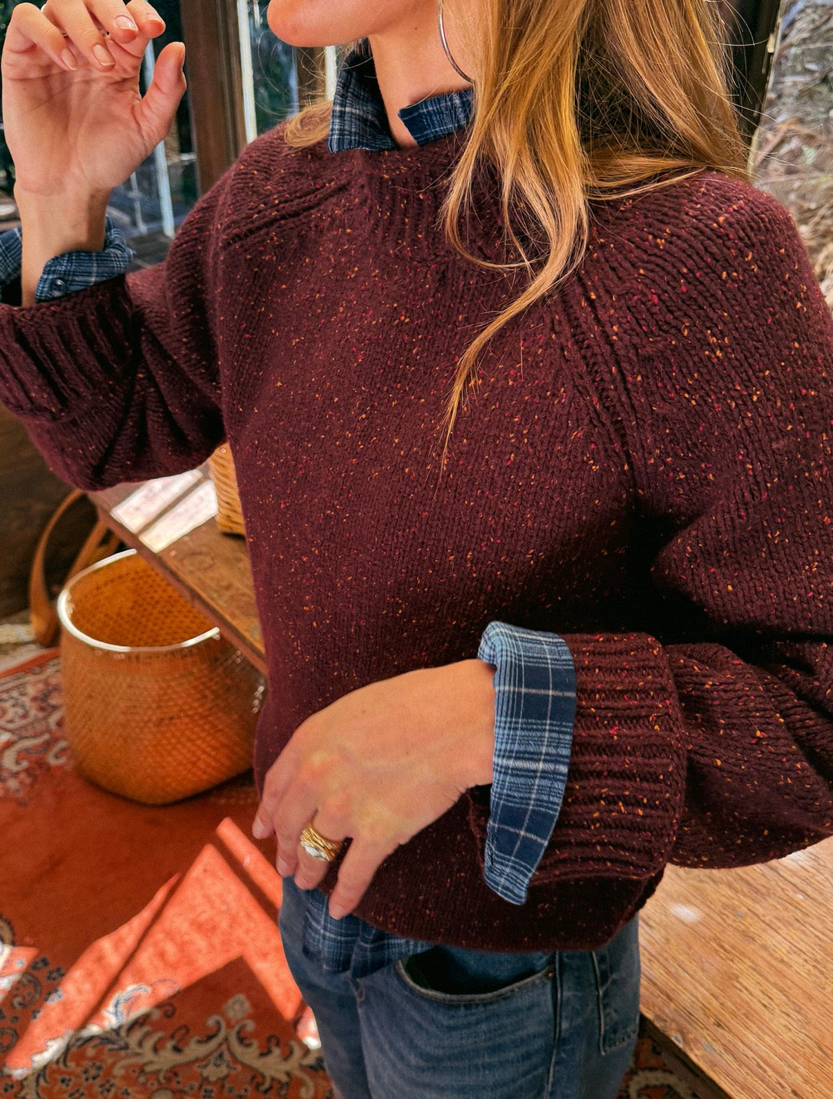 JERSEI DE CUELLO ALTO SWEET WOOL - BURDEOS