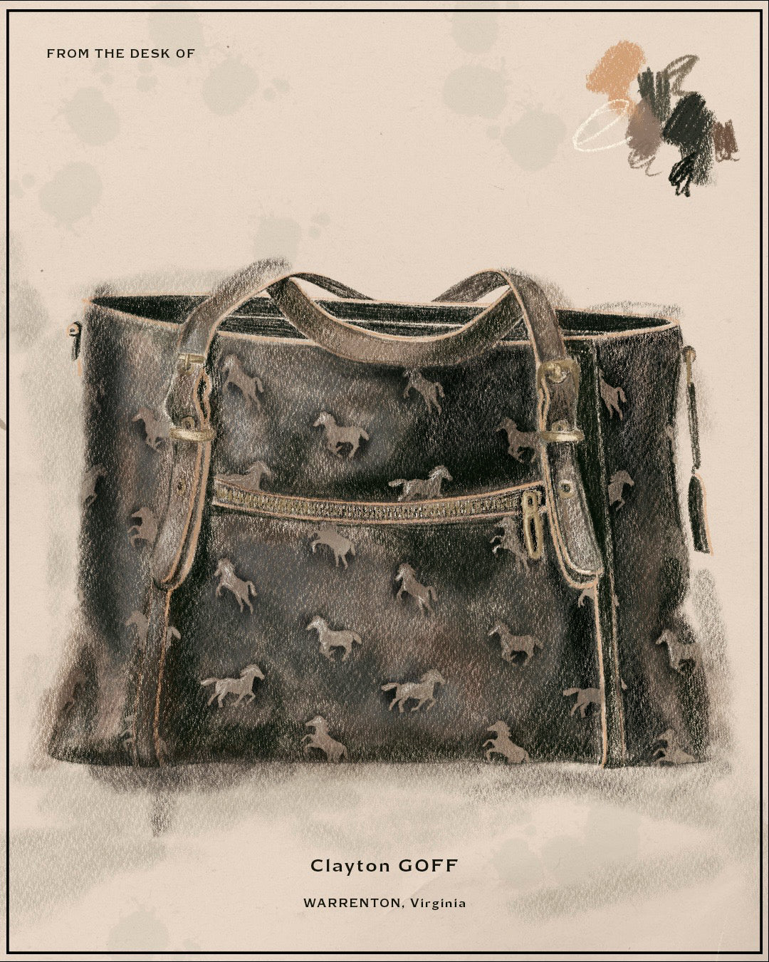 SWEET HORSE LEATHER TOTE BAG